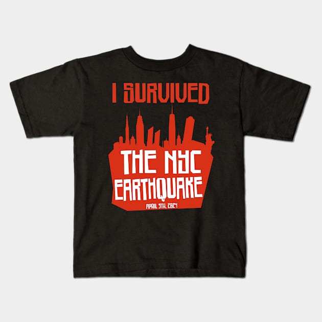 I Survived The NYC Earthquake Kids T-Shirt by maddude